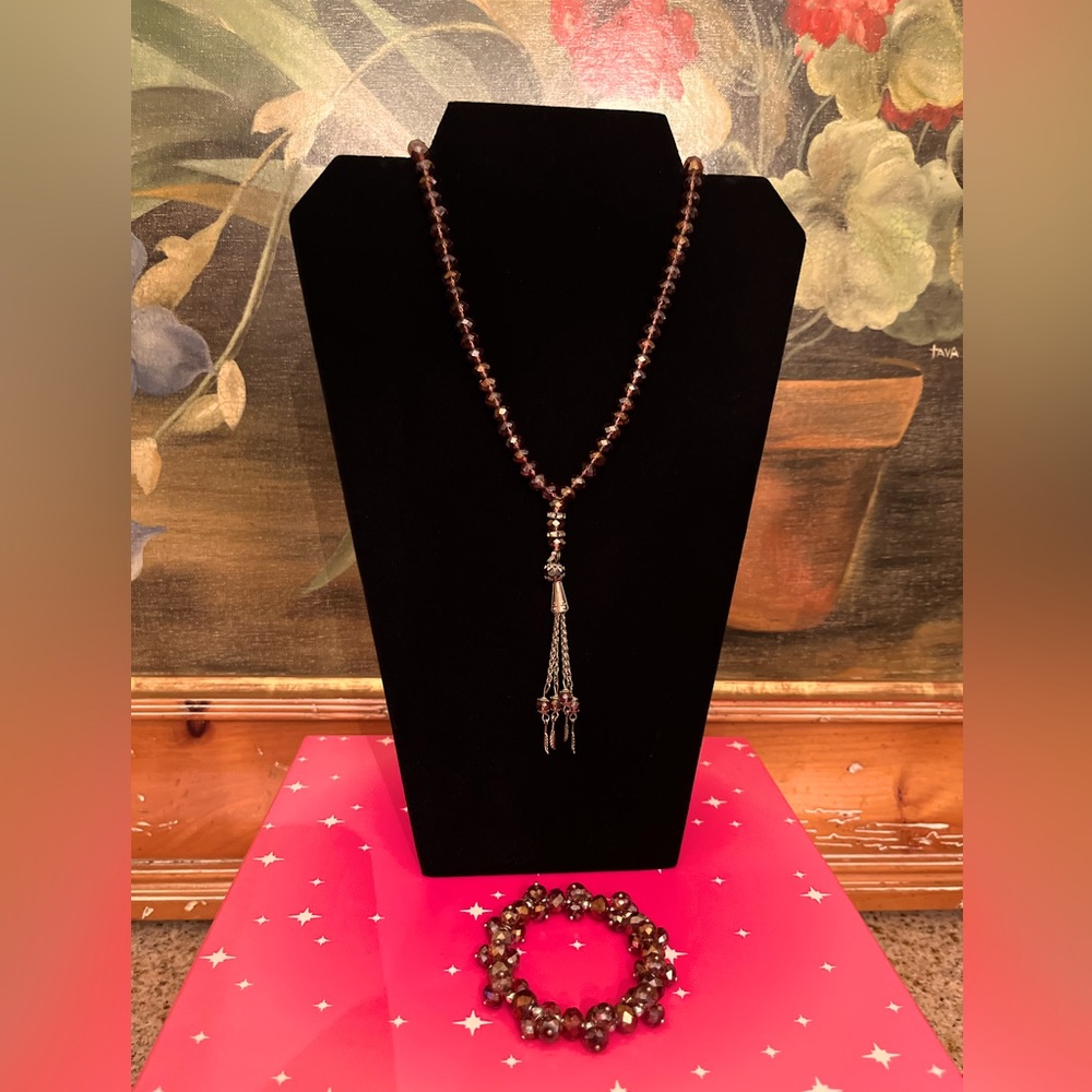 CHOCOLATE CRYSTAL NECKLACE SET